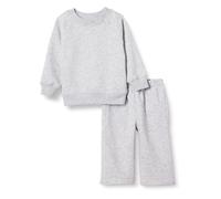 Amazon Essentials Conjunto unisex de sudadera y pantalones deportivos de rizo francés para bebé, paquete de 2, gris claro jaspeado, 6-9 meses