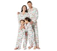 Amazon Essentials Conjuntos de Pijama Familiares para Navidad a Juego Mujer, Luces Festivas, M