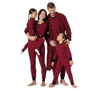 Amazon Essentials Conjuntos de Pijama Familiares para Navidad a Juego Unisex Bebés, Pack de 3, Estampado A Cuadros Clásico, 3-6 Meses