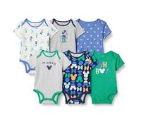 Amazon Essentials Disney | Marvel | Star Wars Bodies de Manga Corta Unisex Bebés, Pack de 6, Mickey Oh Boy, Prematuro