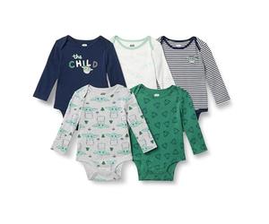 Amazon Essentials Disney | Marvel | Star Wars Bodies de Manga Larga Unisex Bebés, Pack de 5, Star Wars Niño, 24 meses