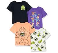 Amazon Essentials Disney | Marvel | Star Wars Camisetas de Manga Corta (Anteriormente Spotted Zebra) Niño, Pack de 4, Star Wars Move Along, 3 años