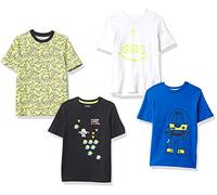 Amazon Essentials Disney | Marvel | Star Wars Camisetas de Manga Corta (Anteriormente Spotted Zebra) Niño, Pack de 4, Toy Story Espacio, 3 años