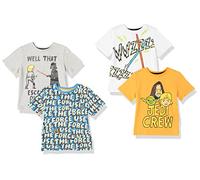 Amazon Essentials Disney | Marvel | Star Wars Camisetas de Manga Corta Niño, Pack de 4, Star Wars, 6-7 años