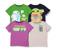 Amazon Essentials Disney | Marvel | Star Wars Camisetas de Manga Corta Niño, Pack de 4, Star Wars Niño, 4 años