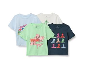 Amazon Essentials Disney | Marvel | Star Wars Camisetas de Manga Corta Niños, Paquete de 4, Spiderman, 10 años