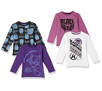 Amazon Essentials Disney | Marvel | Star Wars Camisetas de Manga Larga (Anteriormente Spotted Zebra) Niño, Pack de 4, Marvel Black Panther, 2 años
