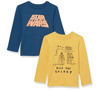 Amazon Essentials Disney | Marvel | Star Wars Camisetas de Manga Larga Niño, Pack de 2, Star Wars Rule The Galaxy (Gobernar La Galaxia), 2 años