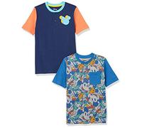 Amazon Essentials Disney | Marvel | Star Wars Camisetas Henley de Manga Corta (Previamente Spotted Zebra) Niño, Pack de 2, Mickey Variado, 4 años