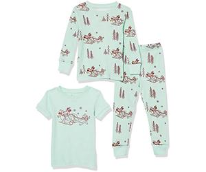 Amazon Essentials Disney | Marvel | Star Wars - Conjunto de pijama de algodón ajustado para niños, 3 piezas, Mickey Winter Set, 14-16