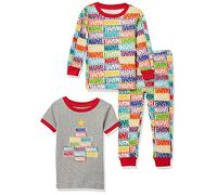 Amazon Essentials Disney | Marvel | Star Wars Conjunto de Pijama en Franela Unisex Niño, Marvel Holiday Bricks - Baby And Kids, 4 años