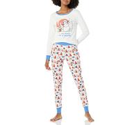 Amazon Essentials Disney | Marvel | Star Wars Conjuntos de Pijama Ceñidos de Algodón Mujer, Star Wars Mando Winter - Womens Snug-fit, L