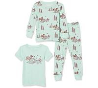 Amazon Essentials Disney | Marvel | Star Wars Conjuntos de Pijama Ceñidos de Algodón Niño, 3-Piece Mickey Winter Set, 8 años