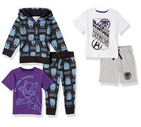 Amazon Essentials Disney | Marvel | Star Wars Conjuntos Niño, Pack de 5, Marvel Black Panther, 9 años