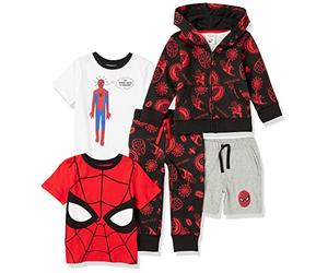 Amazon Essentials Disney | Marvel | Star Wars Conjuntos Niño, Pack de 5, Marvel Spiderman, 11-12 años