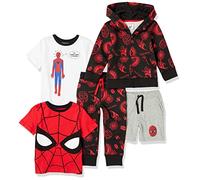 Amazon Essentials Disney | Marvel | Star Wars Conjuntos Niño, Pack de 5, Marvel Spiderman, 2 años