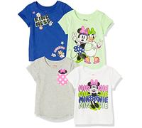 Amazon Essentials Disney | Marvel | Star Wars | Frozen | Princess Camisetas de Manga Corta Niña, Pack de 4, Minnie Kindness, 6-7 años