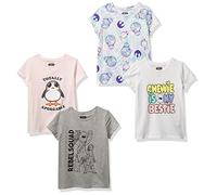 Amazon Essentials Disney | Marvel | Star Wars | Frozen | Princess Camisetas de Manga Corta Niña, Pack de 4, Rosa /Gris /Star Wars Rebelde, 9 años