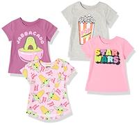 Amazon Essentials Disney | Marvel | Star Wars | Frozen | Princess Camisetas de Manga Corta Niña, Pack de 4, Star Wars, 6-7 años