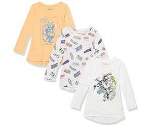 Amazon Essentials Disney | Marvel | Star Wars | Frozen | Princess Camisetas Tipo túnica de Manga Larga Niña, Pack de 3, Marvel Thor, 9 años
