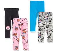 Amazon Essentials Disney | Marvel | Star Wars | Frozen | Princess Leggings Niña, Pack de 4, Marvel Spiderman, 4 años