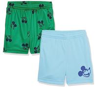 Amazon Essentials Disney | Marvel | Star Wars Pantalones Cortos de Malla para Baloncesto Niño, Pack de 2, Happy Mickey, 4 años