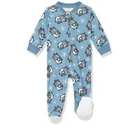 Amazon Essentials Disney | Marvel | Star Wars Pijama Ceñido de Algodón con Pies Unisex Bebés, Nightmare Santa Jack - Sleep & Play, Prematuro