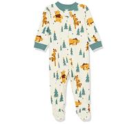 Amazon Essentials Disney | Marvel | Star Wars Pijama Ceñido de Algodón con Pies Unisex Bebés, Pooh Holiday Forest - Sleep & Play, Prematuro