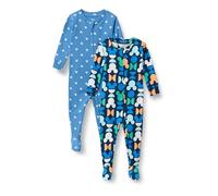 Amazon Essentials Disney - Marvel - Star Wars - Pijama Unisex de algodón con pies para bebés y niños pequeños, Paquete múltiple de Mickey Oh Boy 4T
