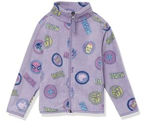 Amazon Essentials Disney | Marvel | Star Wars | Princess Chaqueta de Forro Polar con Cremallera Completa y Cuello Perkins Niña, Marvel Logo, 11-12 años