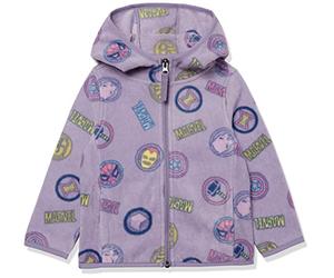 Amazon Essentials Disney | Marvel | Star Wars | Princess Chaquetas de Forro Polar con Capucha y Cremallera Completa Niña, Marvel Logo, 4 años