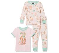 Amazon Essentials Disney | Marvel | Star Wars | Princess Pijama ceñido de algodón Bebé Niña, Pack de 3, Juego de 3 Piezas Star Wars Pink R2-d2, 12 meses