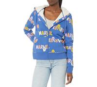 Amazon Essentials Disney | Marvel | Star Wars | Princess Sudadera con Capucha y Cremallera Completa de Forro Polar Mujer, Marvel Multi Peace, XL