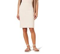 Amazon Essentials Falda lápiz Entallada sin Cierre de Punto Ponte por Encima de la Rodilla Mujer, Beige, S