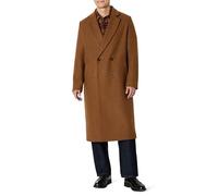 Amazon Essentials Gabán Largo de Mezcla de Lana con Doble Botonadura y Corte Holgado Hombre, Caramelo Mezcla, S