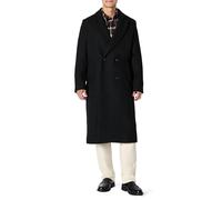 Amazon Essentials Gabán Largo de Mezcla de Lana con Doble Botonadura y Corte Holgado Hombre, Negro, S