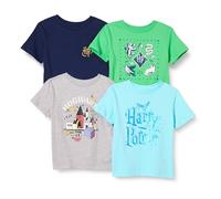 Amazon Essentials Harry Potter Camisetas de Manga Corta Niño, Pack de 4, Hogwarts de Harry Potter, 2 años