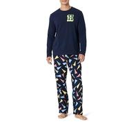 Amazon Essentials Harry Potter - DC Comics - Looney Tunes Conjunto de Pijama en Franela Hombre, Banderines de Hogwarts, L