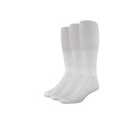 Amazon Essentials Hombre Calcetines de Fútbol, Corte Atlético hasta la Pantorrilla con Amortiguación por Zonas y Soporte para el Arco, Paquete de 3, Blanco, 41-45