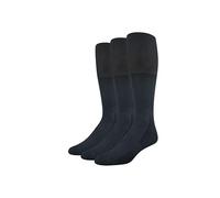 Amazon Essentials Hombre Calcetines de Fútbol, Corte Atlético hasta la Pantorrilla con Amortiguación por Zonas y Soporte para el Arco, Paquete de 3, Negro, 41-45