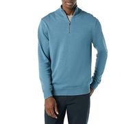 Amazon Essentials Jersey 100% de Algodón con Cremallera de un Cuarto Hombre, Azul, XL