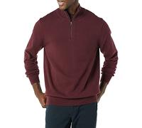 Amazon Essentials Jersey 100% de Algodón con Cremallera de un Cuarto Hombre, Burdeos, L