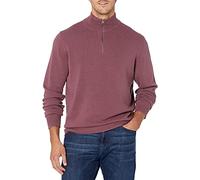 Amazon Essentials Jersey 100% de Algodón con Cremallera de un Cuarto Hombre, Ciruela, L
