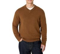 Amazon Essentials Jersey con Cuello en V en Mezcla de Algodón y Corte Estándar Hombre, Caramelo Mezcla, L