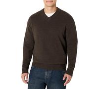Amazon Essentials Jersey con Cuello en V en Mezcla de Algodón y Corte Estándar Hombre, Chocolate Mezcla, L
