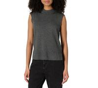 Amazon Essentials Jersey de Cuello Alto, Manga Casquillo y Corte Recto Mujer, Carbón Mezcla, XXS