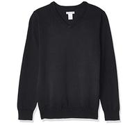 Amazon Essentials Jersey de Cuello en v y Algodón para Uniforme Unisex Niño, Negro Mezcla, 11-12 años