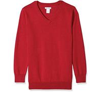 Amazon Essentials Jersey de Cuello en v y Algodón para Uniforme Unisex Niño, Rojo Mezcla, 8 años