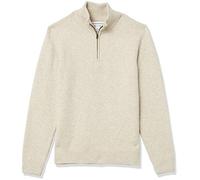 Amazon Essentials Jersey de Manga Larga con Cremallera de un Cuarto y Tacto Suave Hombre, Blanco Roto, L