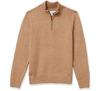 Amazon Essentials Jersey de Manga Larga con Cremallera de un Cuarto y Tacto Suave Hombre, Camel, XL